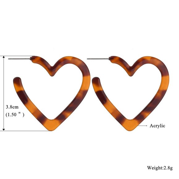 3/$25 Multicolored Heart Acrylic Earrings - Picture 2 of 3